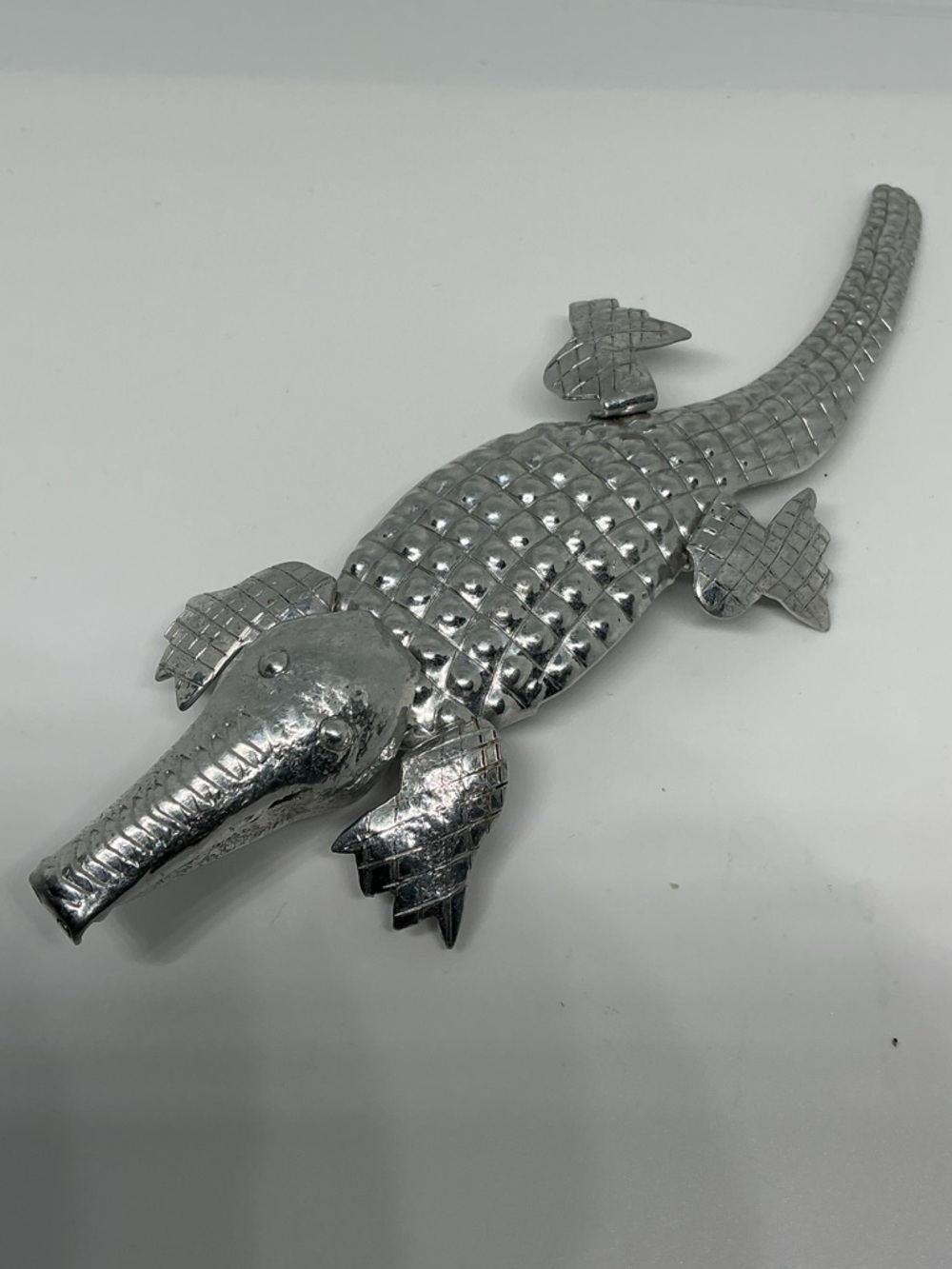 Vintage Aluminum Alligator Pendant/ Brooch